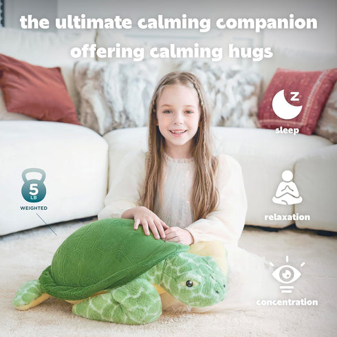 5 lbs Toy,24 inches IKASA Weighted Stuffed Animal Sea Turtle Plush Giant Large Big Jumbo Soft Toys, Huge Size Cute