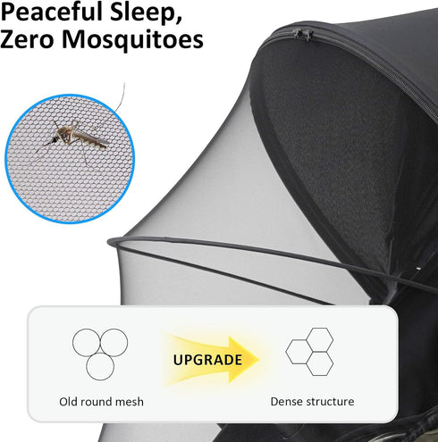 Cheermomo 2-in-1 3D Stroller Cover, Baby Mosquito Net for Stroller with Sun Shade, Stroller Accessories - UV Protection