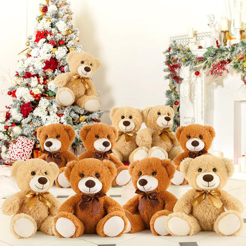 MorisMos 10 Packs Bulk Teddy Bears - Soft Small Plush for Baby Shower Centerpieces