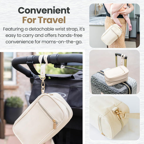 August Bee & Company 6-8 Packs Breast Milk Cooler Travel Bag - Stylish Polyester Breastmilk Storage Bag Holds Bags