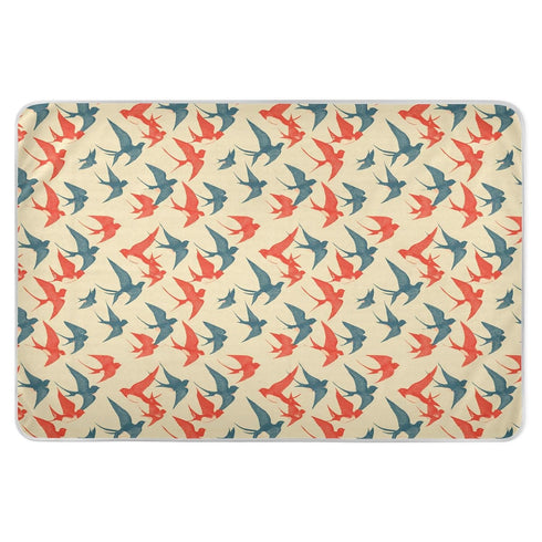 siphylline Red Blue Swallow Retro Extra Large Resuable Changing Pad Covers Highly Absorbent