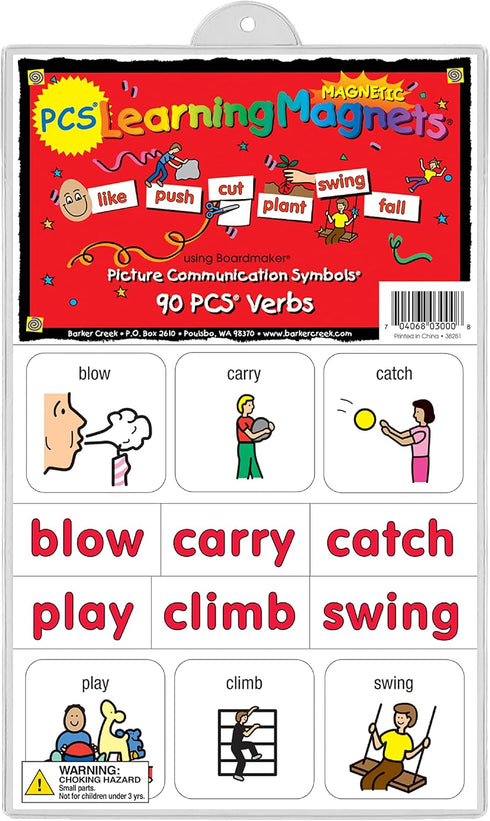 BARKER CREEK Learning Magnets, Picture Communication Symbol Magnets for Children, 3000