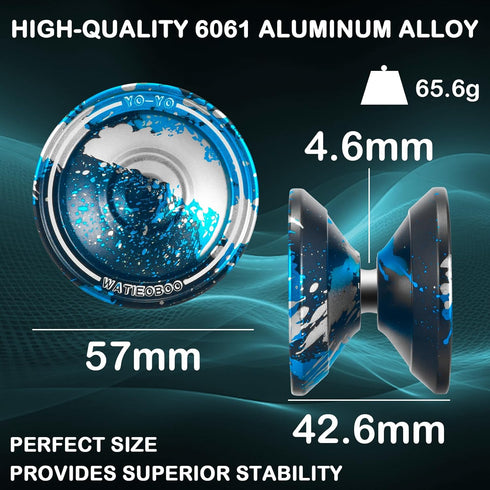 WATIEOBOO Responsive & Unresponsive Yoyo, Kids 8-12 & Adults Pro Metal Trick Yo-yo with Bearing Kit and Case