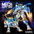 Mecha Building Blocks 2in1 Animal Transforming Robot Set with White Tiger Collectible Toys for Ages 8+