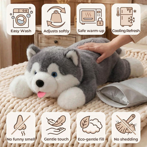 5 lbs Kids(23 Inch) Mewaii Weighted Stuffed Animals with Microwavable Heating Pad - Adjustable, Heatable & Coolable Dog