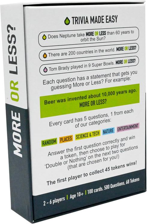 Trivia Card Game - Compact & Fun - Ideal for Travel, Family Game Night, Gifts, Adults - 5 Trivia Categories