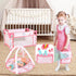 Set deAO Baby Doll Stroller Crib Bed Nursery Role Play Baby Doll Accessories and Play Mat,Travel Cot,Foldable Stroller