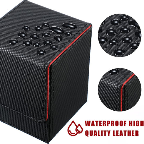 6 Pack Leather Deck Card Boxes - Magnetic Playing Card Storage Box for 100+ Cards Compatible with MTG TCG