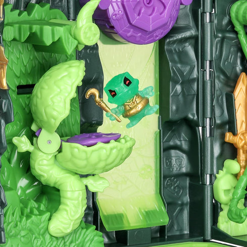 TREASURE X Lost Lands Skull Island Swamp Tower Micro Playset - 15 Levels of Adventure with Action Figures
