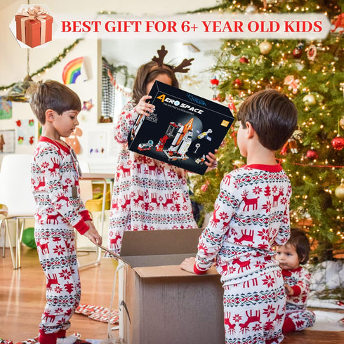 Space Exploration Shuttle Toys, 12-in-1 STEM Aerospace Building Kit for Boys 6-12 Years Old, 566 PCS