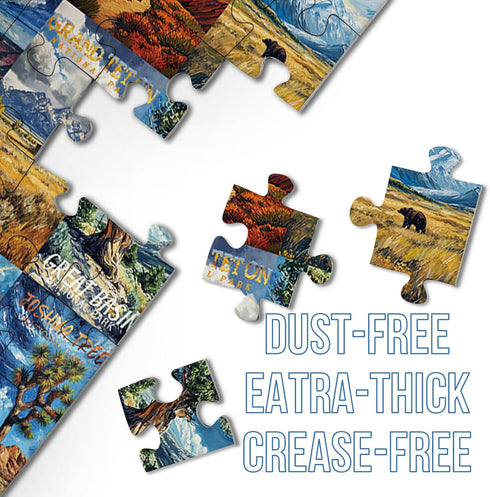 National Parks Puzzle Art Puzzles for Adults 1000 Pieces, Van Gogh Painting Jigsaw Puzzles, Yellowstone