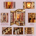 Kit,3D Book Nook DIY Wooden Puzzle with LED Bookend Bookshelf Decoration,Miniature Doll House for Home Decor, Jesus
