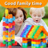RAINBOW TOYFROG Building Blocks for Toddlers, 74 PCS Educational Development STEM Toys with Alphabet & Number Stickers,