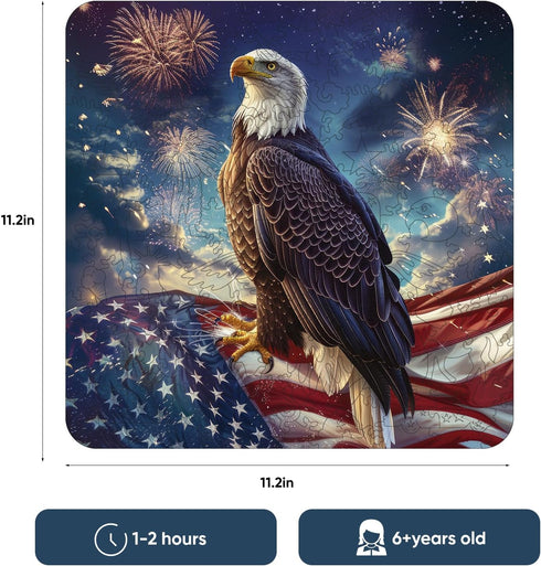 Wooden Puzzle for Adults - Eagle Flag Wooden Jigsaw Puzzles (200pcs), Beautiful Gift for Family Game