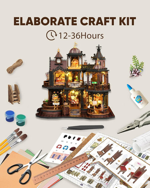 DIY Miniature House Kit, DIY Dollhouse Kit for Adults to Build, Mini House Kit with LED, Mayberry Street Miniatures
