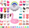 BARWA 12 Items Swimsuits Bathing Clothes for 11.5 inch Doll, 5 Pcs with 2 Pool Floaties and Shoes