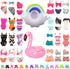 BARWA 12 Items Swimsuits Bathing Clothes for 11.5 inch Doll, 5 Pcs with 2 Pool Floaties and Shoes