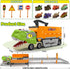 3-5, Set 8 3 4 5 6 7 Dinosaur Carrier Truck Race Track Toys for Kids Large Toy Cars Track with Small Dinosaur Cars