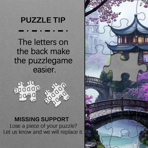 PICKFORU 1000 Plum Blossom Dreamscape Puzzles for Adults Pieces, Vintage Flower Tree Scenery Puzzles, Impossible Unique