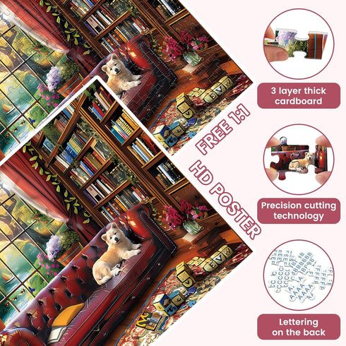 VOLUVOLU 300 300 20.5x15 Pieces Puzzle for Adults - Piece Children Puzzle - Dog Puzzles,Landscape Jigsaw Puzzles