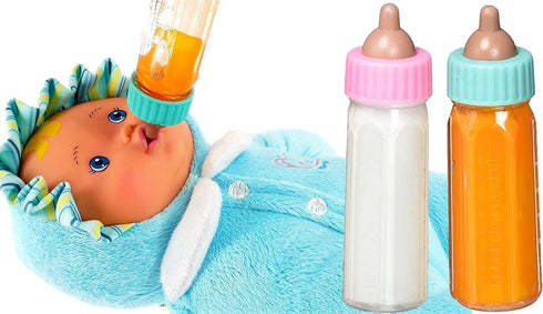 Set 2 701-6 JA-RU Magic Baby Doll Bottles Milk Bottle and Juice Bottle, Great Baby Doll Accessories. with Bottles.