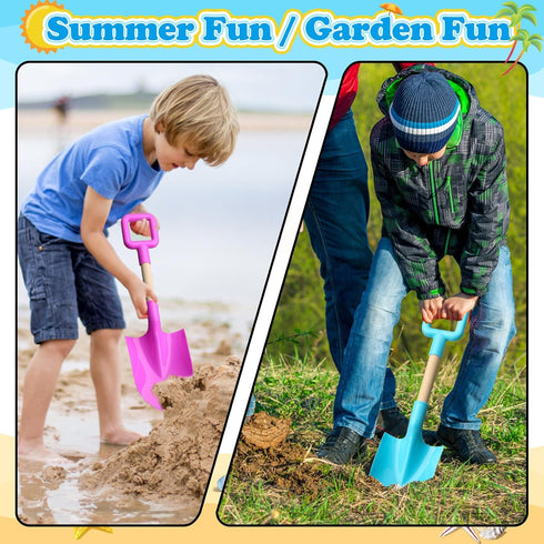 Umnodobn 16" 16 Inch Summer 3 Pack Beach Sand Toys Shovels for Kids Adults, Spade Scoop Gardening Tools, Sandbox Kit