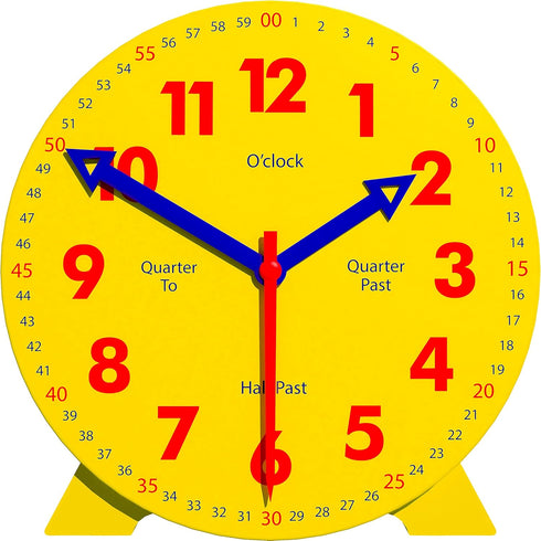 Kids Telling Time Practice Learning Clock, 4 Inch Teaching Handheld Analog Clock for School Classrooms and Homeschool
