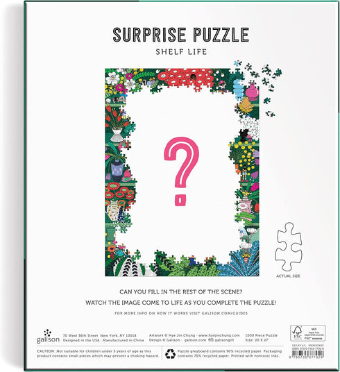 Galison Shelf Life 1000 Piece Surprise Puzzle, Fun and Challenging Activity for Adults and Families