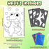 Foil Fun Animal DIY Art Kits, No Mess Creative Drawing Game for Kids Birthday Gifts and Crafts