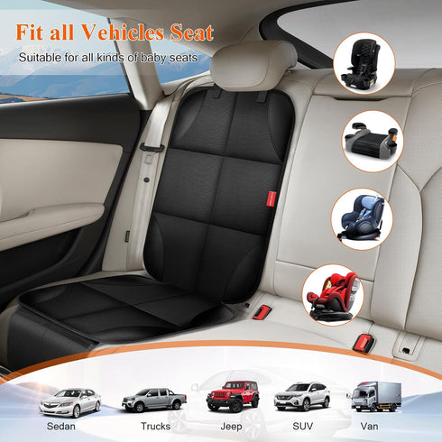 OCCKAI 600D Car Seat Protector, Carseat Seat Protectors with Thick Padding and Upgraded Non-Slip Backing, Waterproof