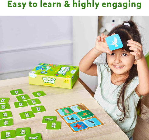Skillmatics Board Game - Memory Match Animals, Fast & Fun Memory Game for Kids Ages 3-7, Gifts for Boys & Girls