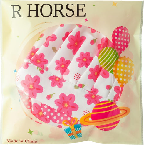 Set 2Pcs R HORSE Kid Apron and Chef Hat - Adjustable Children Pink Flower Kitchen Toddler Apron for Girls, Role Play