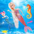BETTINA 12'' Mermaid Princess Doll with 3'' Mermaid & Seahorse Play Gift Set, Pink, Doll Clothes & Accessories