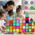 Magnetic Building Tiles for Kids, 64 PCS Educational Stacking Blocks for Boys & Girls, STEM Learning Toys