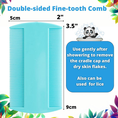 Set (Set 6) Cradle Cap Brush for Babies - Cradle Cap Treatment | Baby Sponge for Bathing | Baby Brush and Comb Newborn
