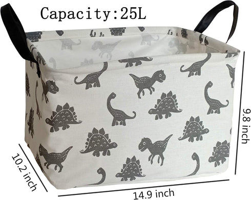 Rectangular Storage Bin Shelf Basket, Waterproof Canvas Fabric Toy Box with Handles, Gift Basket for Home