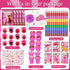 72 Set Cinrobiye Pcs Cowgirl Party Favors, Pink Western Coloring Books with Crayons Tattoos Stickers Stampers Wooden