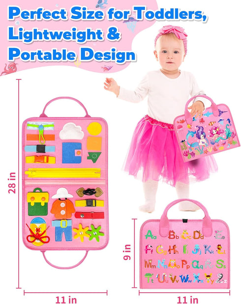 Gojmzo Busy Board Montessori Toys for Toddler Girl Birthday Gifts, Busy Book Sensory Toys for Toddlers, Learning