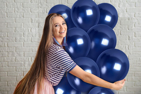 Treasures Gifted Navy Blue Balloons, 72 Pack, 12 Inch Latex for Graduation Party Decorations