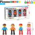 Picasso Toys Hedgehog Blocks 4 Family Action Character Figures, Toddler Toy Construction Building Tile Block Expansion