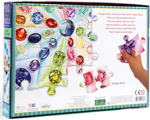 eeBoo Love of Crystals and Gems Puzzle, 100 PC, 1 EA