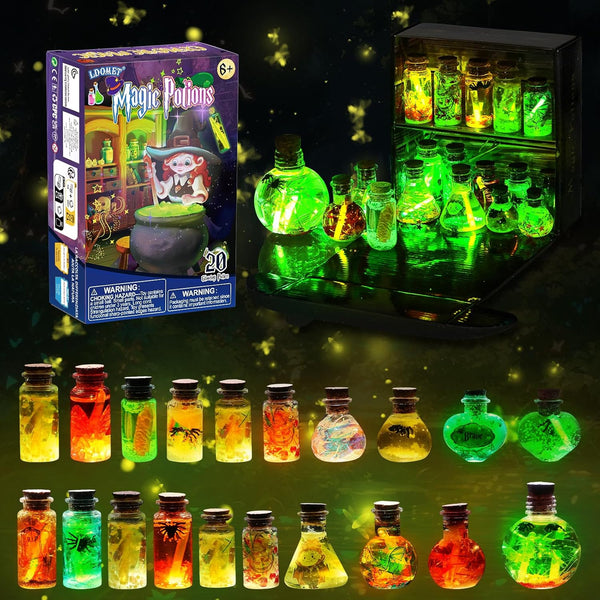LDomet Magic Potions Craft Kit for Kids - Mix 20 Glow Witch