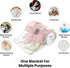 Novusopt Personalized Kangaroo Baby Blanket with Name, Floral Toddler Girl Soft Plush Receiving Blanket for Newborn