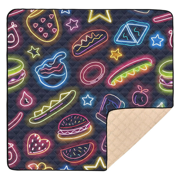 KUEJOP Cute Neon Food Baby Play Mat for Floor, 50x50 inch Playpen Mat,Thicken