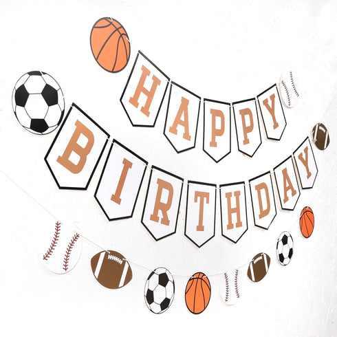 Birthday Sports Theme Banner Garland - High Chair Decoration for Party Celebrations
