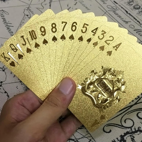 24K Gold Foil Playing Cards Deck, Perfect for Poker, Practical Jokes & Party Gifts for Christmas & Halloween