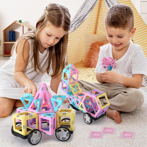 3 4 5 6+ 100Pcs Set Set) TOKBLOK Magnetic Tiles Toys for Year Old Girls Boys Macaron Magnet Building Blocks for Toddler