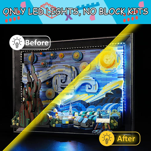 LED Light Kit for Lego 21333 Vincent Van Gogh - The Starry Night Set, Compatible with Lego 21333 Building Blocks Model
