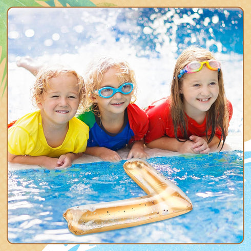 Number 0-9 Pool Float 20'' Gold - Large Inflatable Swimming Balloon for Summer Graduation Party Decoration (Number 7)