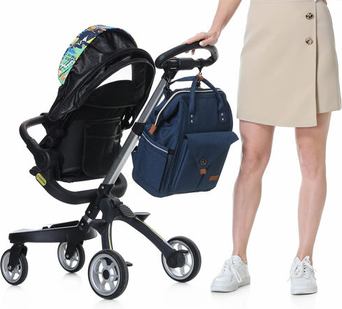Backpack NeoTech Care Diaper Bag for Baby Girl/Boy, Wide Opening, Multifunction Organizing Pockets (Blue)